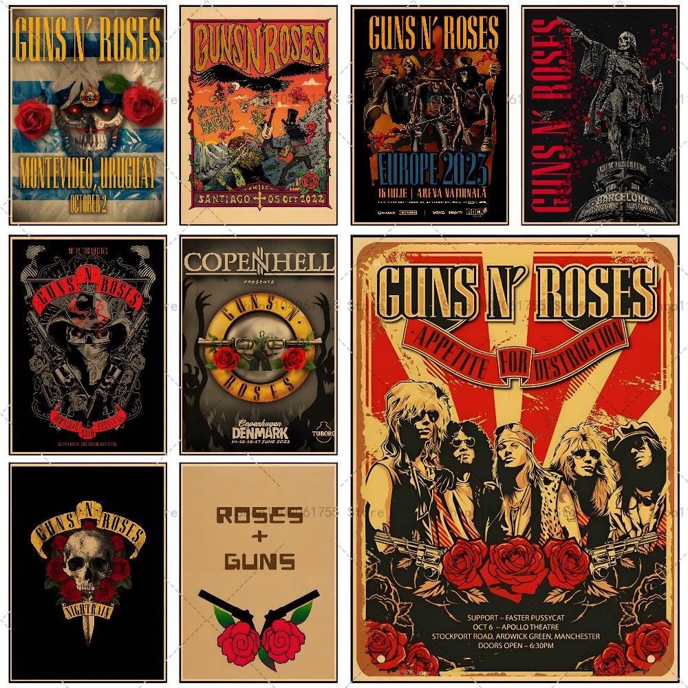 Musical Instrument Poster - Affiche de groupe de rock G-Guns